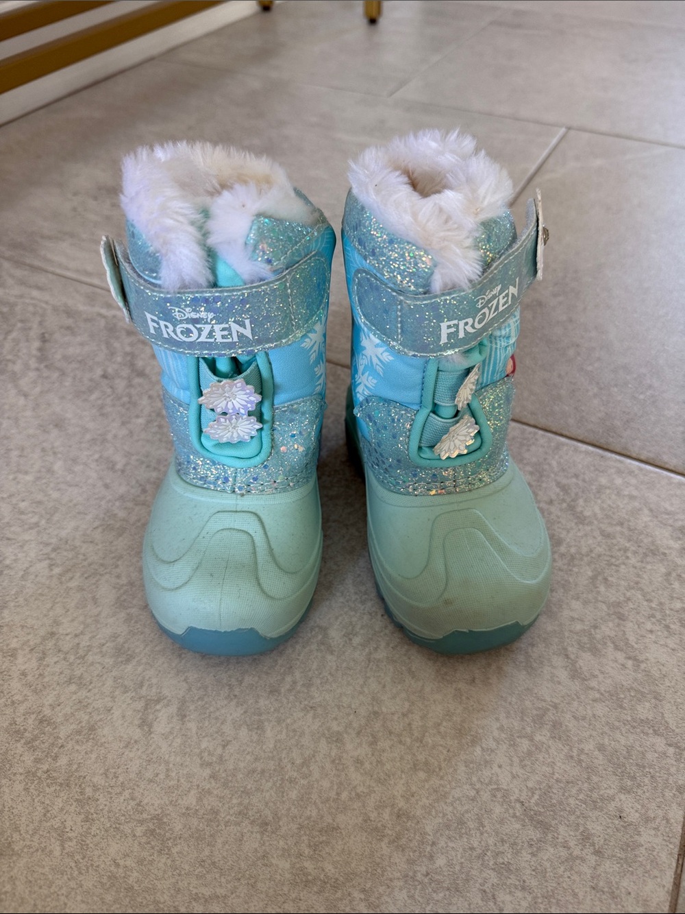 Disney Frozen Glitter Light Blue Winter Boots